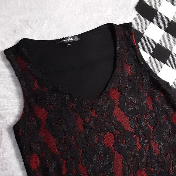 XS | Sloane & Sadie | Lace Front Lined Tank Top - Picture 3 of 9